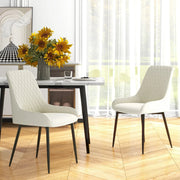Aosom Dining Chair Modern Dining Chairs With Faux Leather and Metal Legs (Set of 2) - Available in 6 Colours