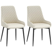 Aosom Dining Chair Modern Dining Chairs With Faux Leather and Metal Legs (Set of 2) - Available in 6 Colours