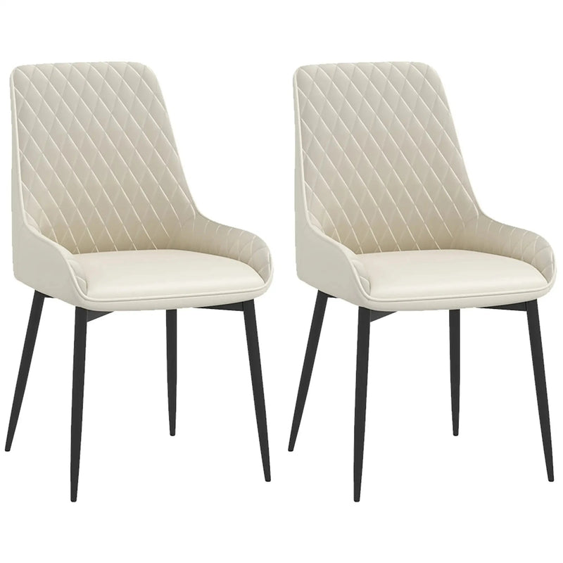 Aosom Dining Chair Modern Dining Chairs With Faux Leather and Metal Legs (Set of 2) - Available in 6 Colours