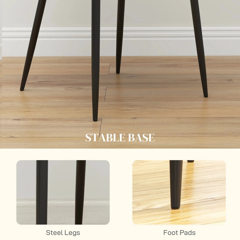 Aosom Dining Chair Modern Dining Chairs With Faux Leather and Metal Legs (Set of 2) - Available in 6 Colours