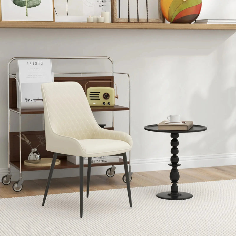 Aosom Dining Chair Modern Dining Chairs With Faux Leather and Metal Legs (Set of 2) - Available in 6 Colours