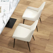 Aosom Dining Chair Modern Dining Chairs With Faux Leather and Metal Legs (Set of 2) - Available in 6 Colours