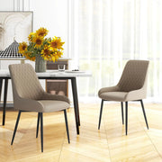 Aosom Dining Chair Modern Dining Chairs With Faux Leather and Metal Legs (Set of 2) - Available in 6 Colours