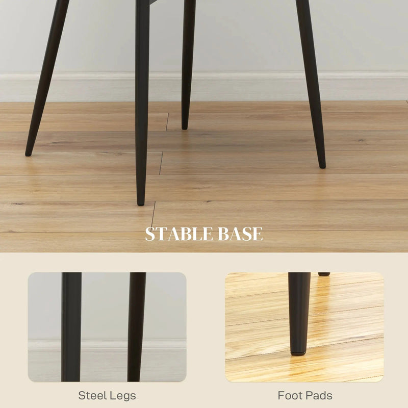 Aosom Dining Chair Modern Dining Chairs With Faux Leather and Metal Legs (Set of 2) - Available in 6 Colours