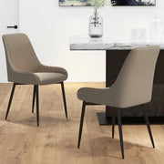 Aosom Dining Chair Modern Dining Chairs With Faux Leather and Metal Legs (Set of 2) - Available in 6 Colours