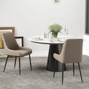 Aosom Dining Chair Modern Dining Chairs With Faux Leather and Metal Legs (Set of 2) - Available in 6 Colours