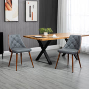 Aosom Dining Chair Tufted Faux Leather Upholstered Dining Chairs (Set of 2) - Available in 2 Colours