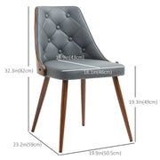 Aosom Dining Chair Tufted Faux Leather Upholstered Dining Chairs (Set of 2) - Available in 2 Colours