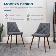 Aosom Dining Chair Tufted Faux Leather Upholstered Dining Chairs (Set of 2) - Available in 2 Colours