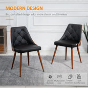 Aosom Dining Chair Tufted Faux Leather Upholstered Dining Chairs (Set of 2) - Available in 2 Colours