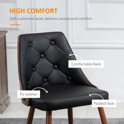 Aosom Dining Chair Tufted Faux Leather Upholstered Dining Chairs (Set of 2) - Available in 2 Colours