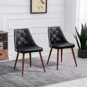 Aosom Dining Chair Tufted Faux Leather Upholstered Dining Chairs (Set of 2) - Available in 2 Colours