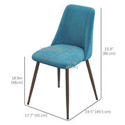 Aosom Dining Chair Upholstered Velvet Accent Dining Chairs (Set of 4) - Available in 4 Colours