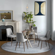 Aosom Dining Chair Upholstered Velvet Accent Dining Chairs (Set of 4) - Available in 4 Colours