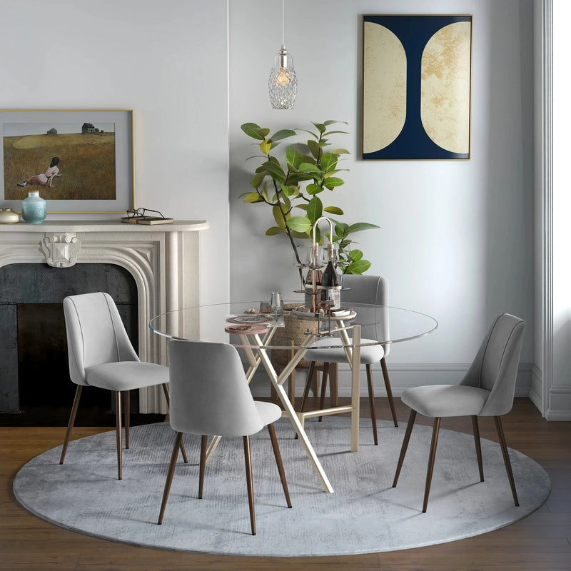 Aosom Dining Chair Upholstered Velvet Accent Dining Chairs (Set of 4) - Available in 4 Colours