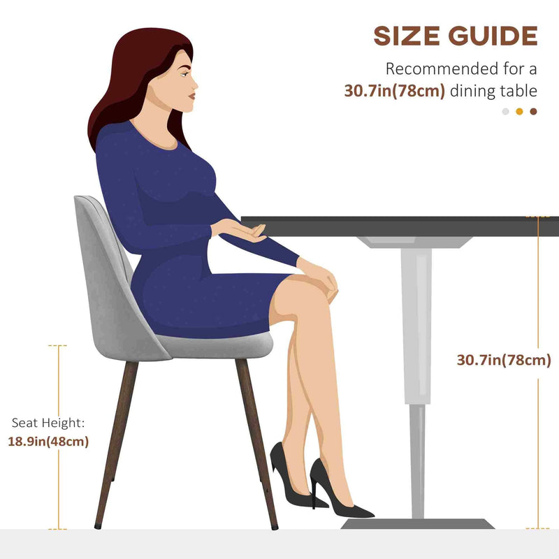 Aosom Dining Chair Upholstered Velvet Accent Dining Chairs (Set of 4) - Available in 4 Colours