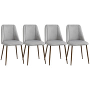 Aosom Dining Chair Upholstered Velvet Accent Dining Chairs (Set of 4) - Available in 4 Colours
