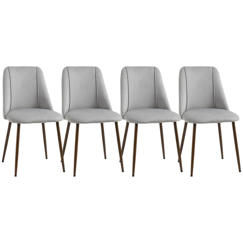 Aosom Dining Chair Upholstered Velvet Accent Dining Chairs (Set of 4) - Available in 4 Colours