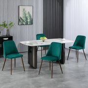 Aosom Dining Chair Upholstered Velvet Accent Dining Chairs (Set of 4) - Available in 4 Colours