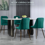 Aosom Dining Chair Upholstered Velvet Accent Dining Chairs (Set of 4) - Available in 4 Colours