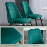 Aosom Dining Chair Upholstered Velvet Accent Dining Chairs (Set of 4) - Available in 4 Colours