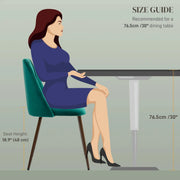 Aosom Dining Chair Upholstered Velvet Accent Dining Chairs (Set of 4) - Available in 4 Colours