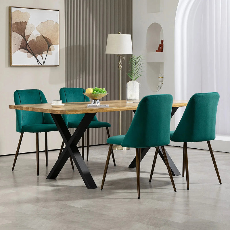 Aosom Dining Chair Upholstered Velvet Accent Dining Chairs (Set of 4) - Available in 4 Colours
