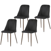 Aosom Dining Chair Upholstered Velvet Accent Dining Chairs (Set of 4) - Available in 4 Colours