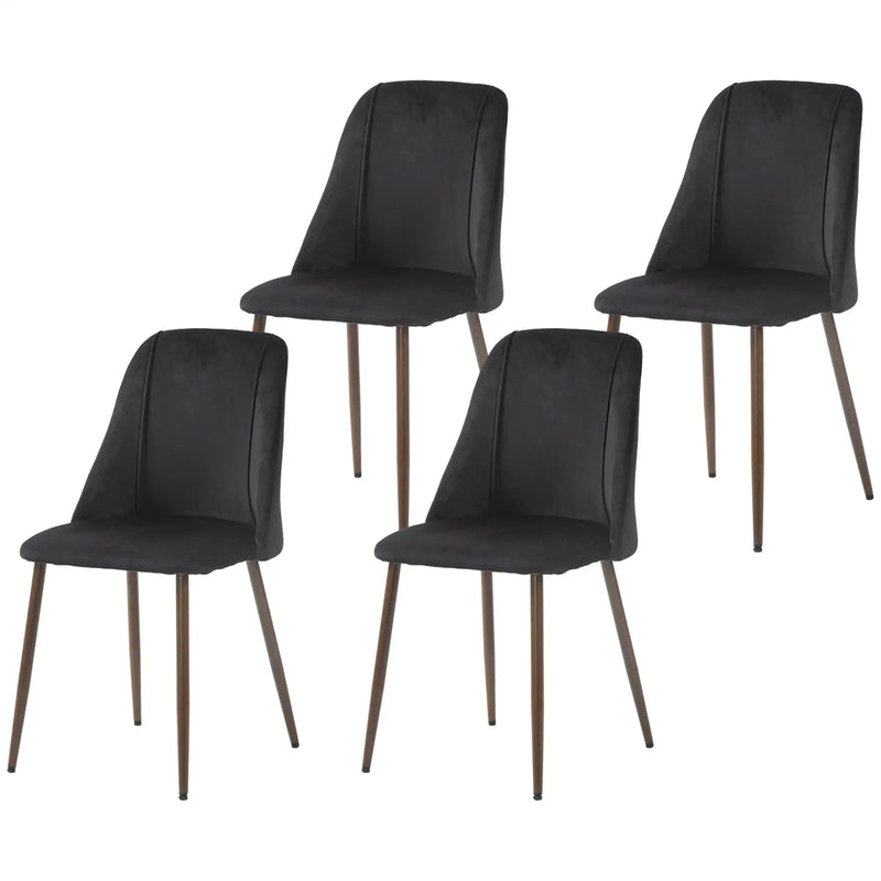 Aosom Dining Chair Upholstered Velvet Accent Dining Chairs (Set of 4) - Available in 4 Colours