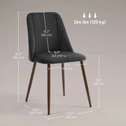 Aosom Dining Chair Upholstered Velvet Accent Dining Chairs (Set of 4) - Available in 4 Colours