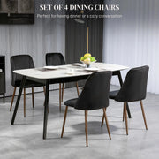 Aosom Dining Chair Upholstered Velvet Accent Dining Chairs (Set of 4) - Available in 4 Colours