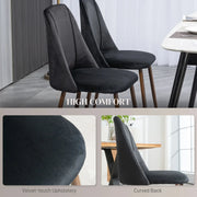 Aosom Dining Chair Upholstered Velvet Accent Dining Chairs (Set of 4) - Available in 4 Colours