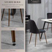 Aosom Dining Chair Upholstered Velvet Accent Dining Chairs (Set of 4) - Available in 4 Colours