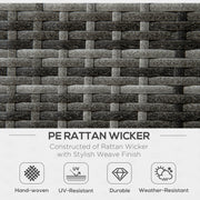 Aosom Dining Set 6 Piece Outdoor Patio Rattan Dining Table Set with Sectional Sofa and Two Ottomans - Available in 2 Colours