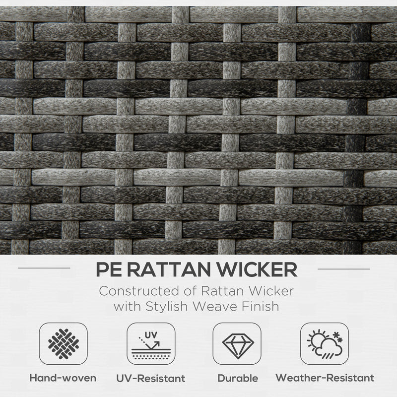 Aosom Dining Set 6 Piece Outdoor Patio Rattan Dining Table Set with Sectional Sofa and Two Ottomans - Available in 2 Colours