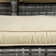 Aosom Dining Set 6 Piece Outdoor Patio Rattan Dining Table Set with Sectional Sofa and Two Ottomans - Available in 2 Colours