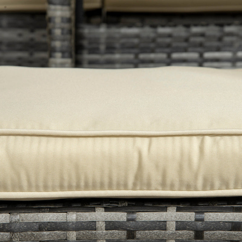 Aosom Dining Set 6 Piece Outdoor Patio Rattan Dining Table Set with Sectional Sofa and Two Ottomans - Available in 2 Colours