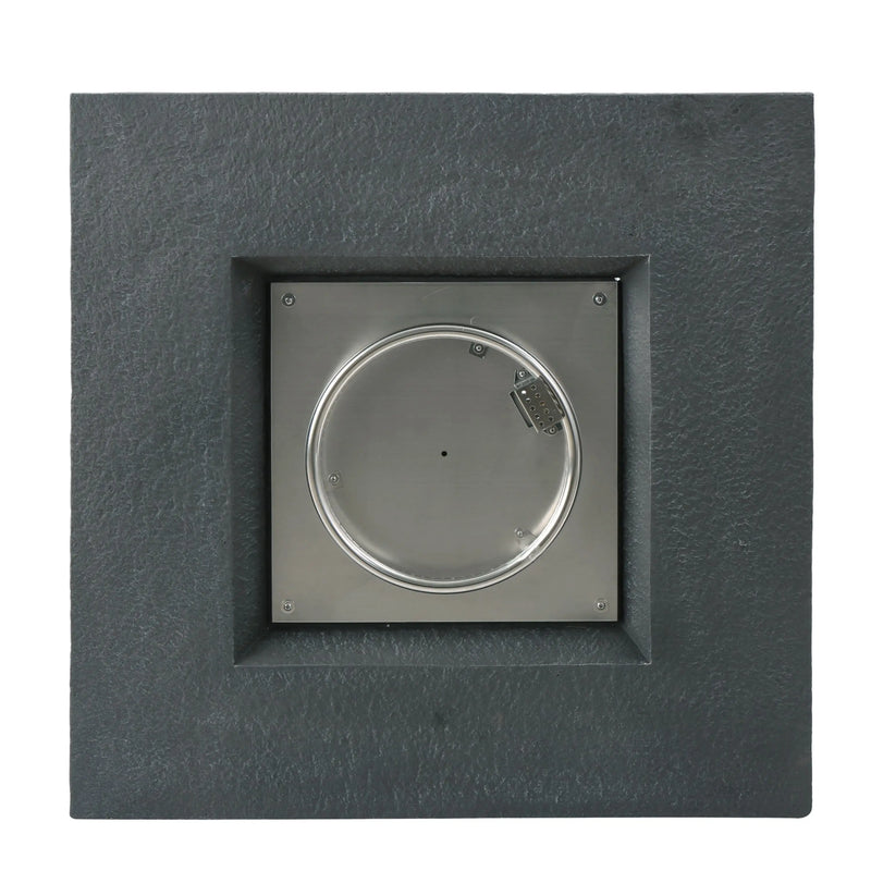 Aosom Fire Pit 32" Outdoor Patio Square Stone MGO Propane Fire Pit Table in Stone Grey