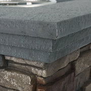 Aosom Fire Pit 32" Outdoor Patio Square Stone MGO Propane Fire Pit Table in Stone Grey