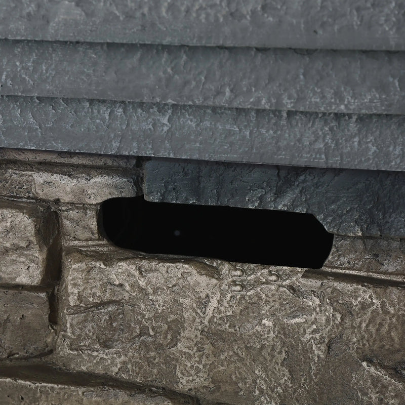 Aosom Fire Pit 32" Outdoor Patio Square Stone MGO Propane Fire Pit Table in Stone Grey