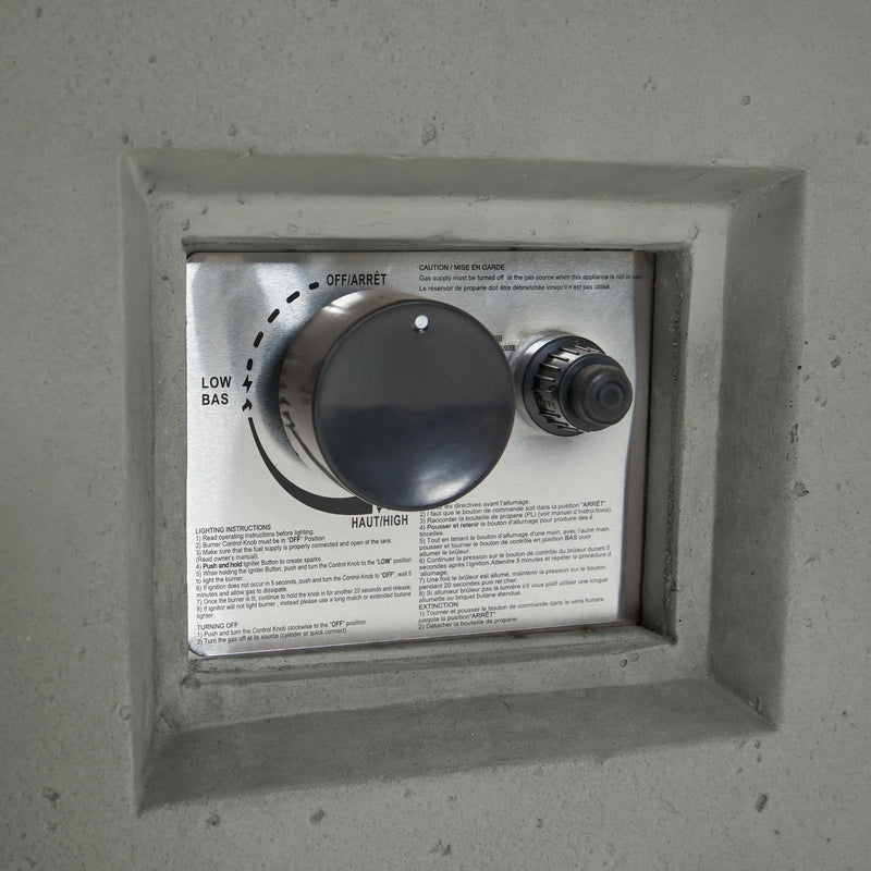 Aosom Fire Pit 40" Concrete Outdoor Patio Square Propane Fire Pit Table with Tank Holder - Available in 2 Colours