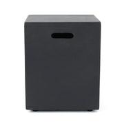 Aosom Fire Pit 40" Concrete Outdoor Patio Square Propane Fire Pit Table with Tank Holder - Available in 2 Colours