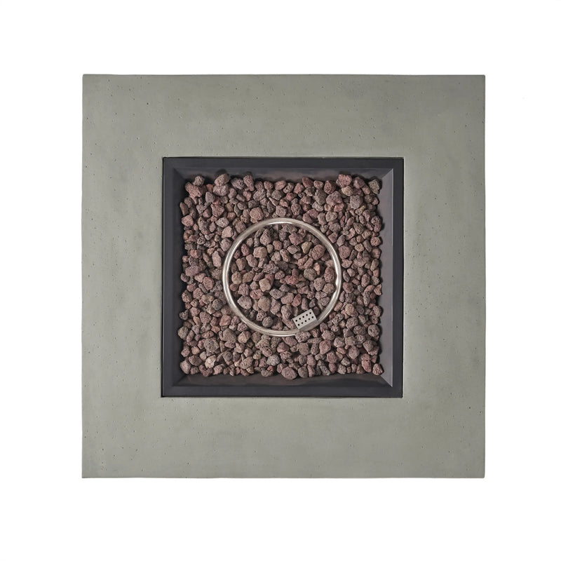 Aosom Fire Pit 40" Concrete Outdoor Patio Square Propane Fire Pit Table with Tank Holder - Available in 2 Colours