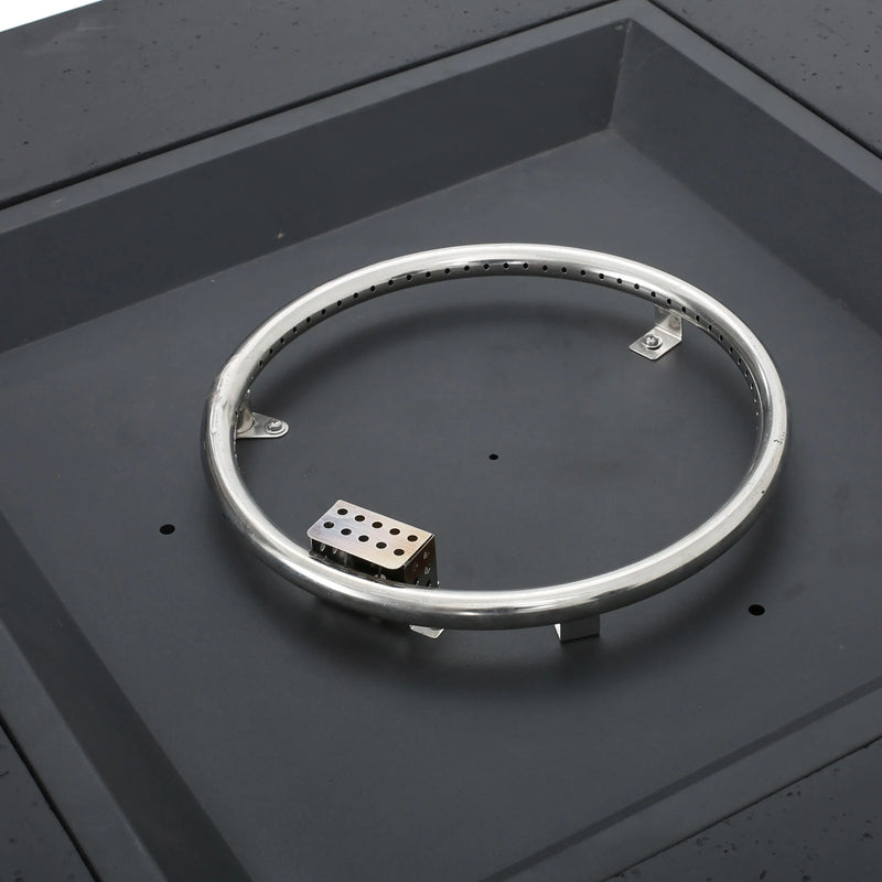 Aosom Fire Pit 40" Concrete Outdoor Patio Square Propane Fire Pit Table with Tank Holder - Available in 2 Colours