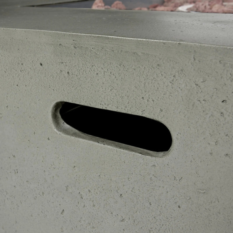 Aosom Fire Pit 40" Concrete Outdoor Patio Square Propane Fire Pit Table with Tank Holder - Available in 2 Colours