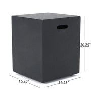 Aosom Fire Pit 40" Concrete Outdoor Patio Square Propane Fire Pit Table with Tank Holder - Available in 2 Colours