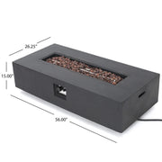 Aosom Fire Pit 56" Iron Outdoor Patio Rectangular Propane Fire Pit Table with Tank Holder - Available in 2 Colours