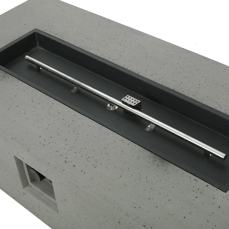 Aosom Fire Pit 56" Iron Outdoor Patio Rectangular Propane Fire Pit Table with Tank Holder - Available in 2 Colours