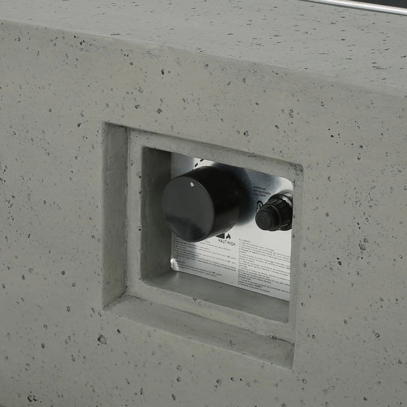 Aosom Fire Pit 56" Iron Outdoor Patio Rectangular Propane Fire Pit Table with Tank Holder - Available in 2 Colours