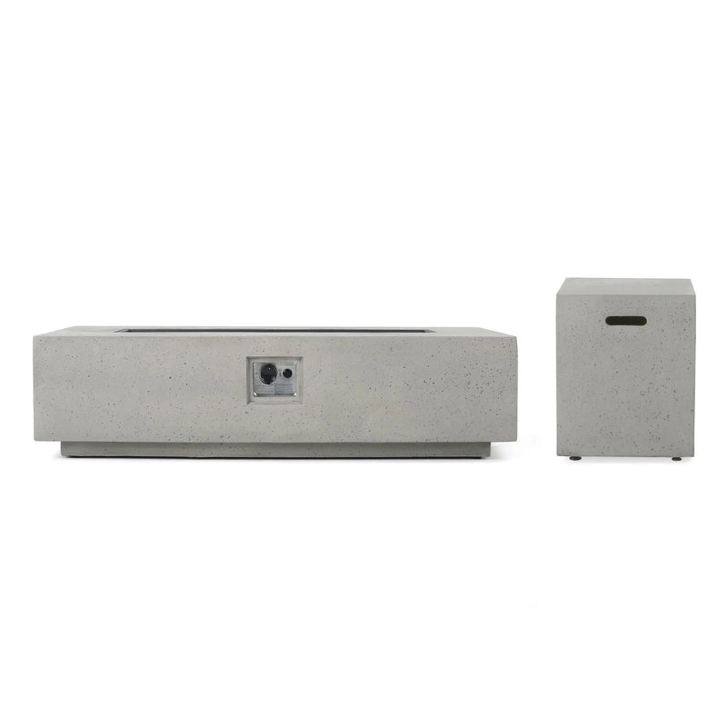 Aosom Fire Pit 56" Iron Outdoor Patio Rectangular Propane Fire Pit Table with Tank Holder - Available in 2 Colours